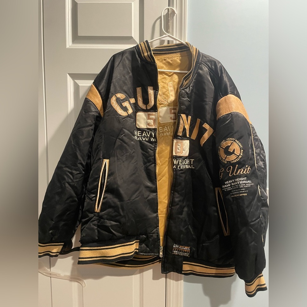 G unit vintage heavy weight bomber varsity reversible jacket